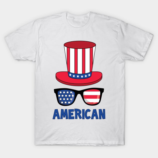 American 4th of July cliparts illustration T-Shirt by RubyCollection